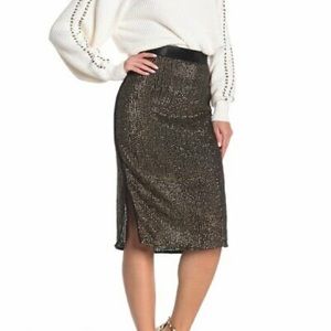 SALE NWT Joie gold sequin Malloren pencil skirt